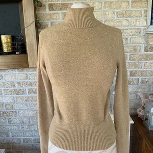 Apt. 9 tan fuzzy sparkle turtleneck sweater size S
